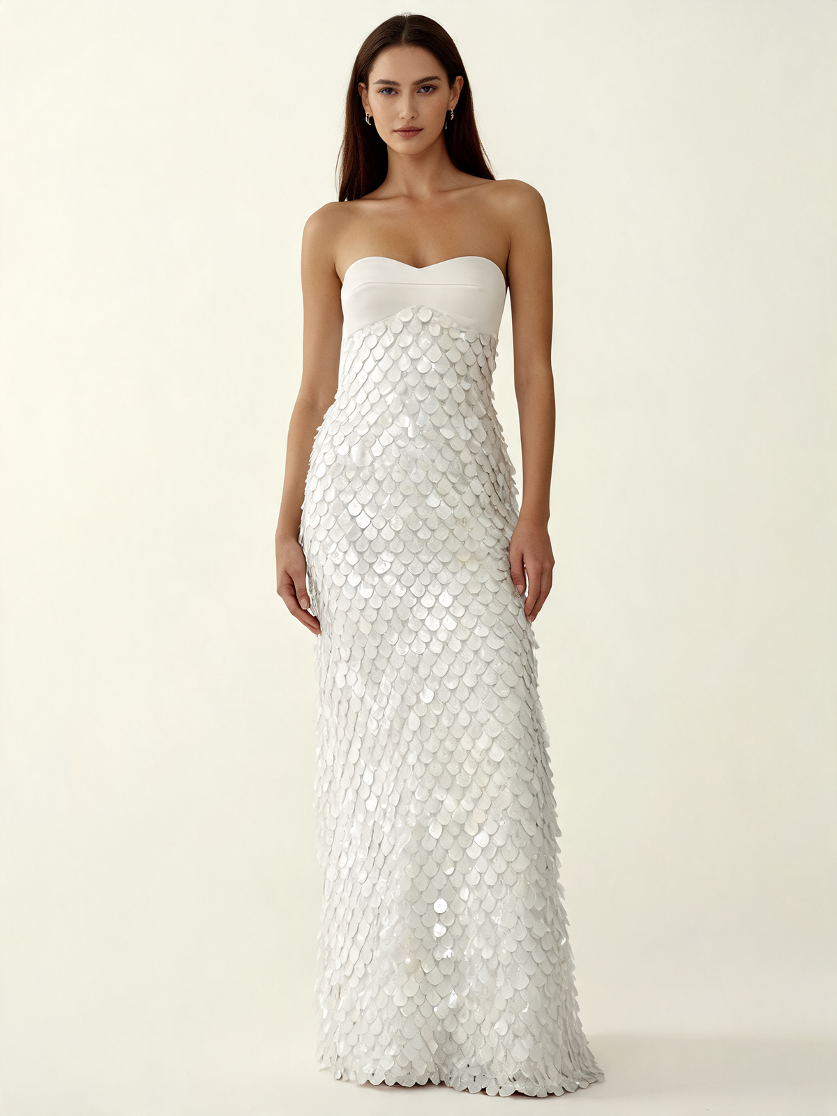 White 3D Floral Lace Formal Dress