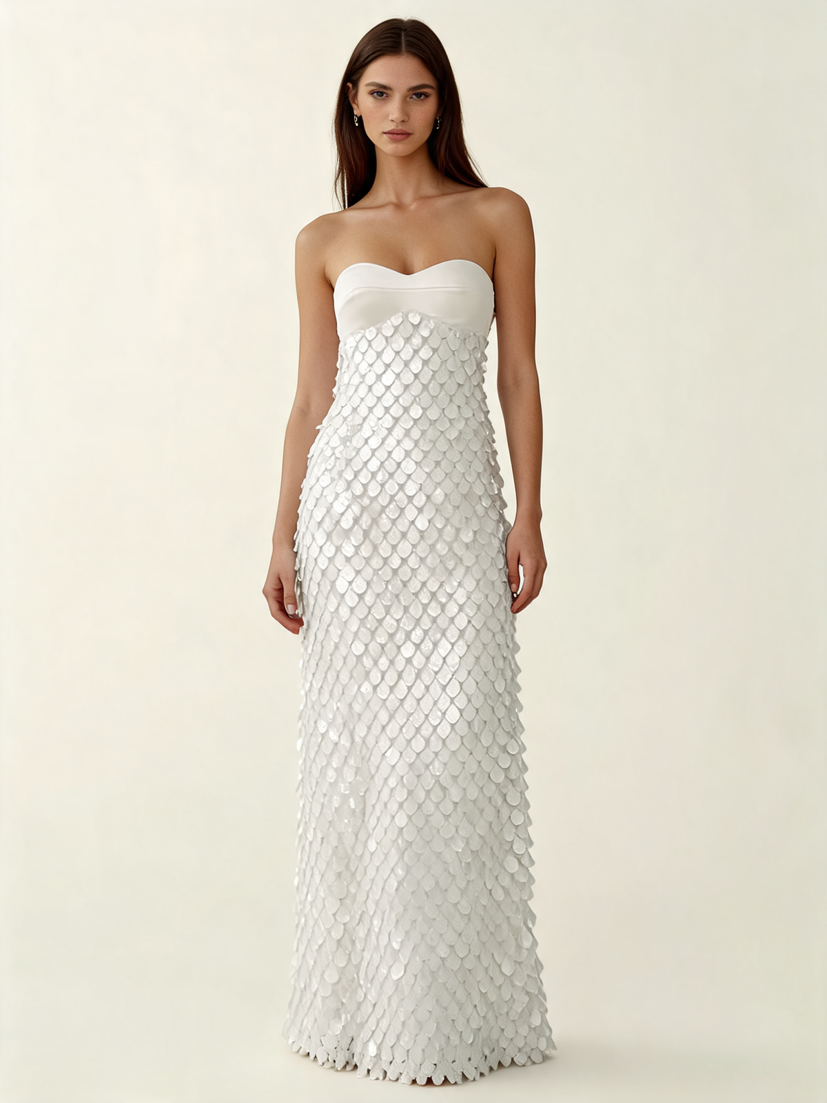White 3D Floral Lace Formal Dress