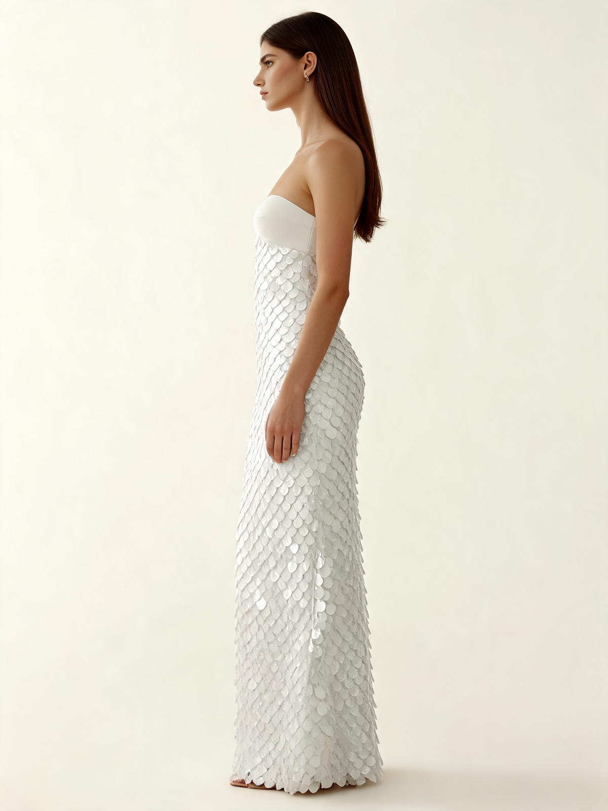 White 3D Floral Lace Formal Dress