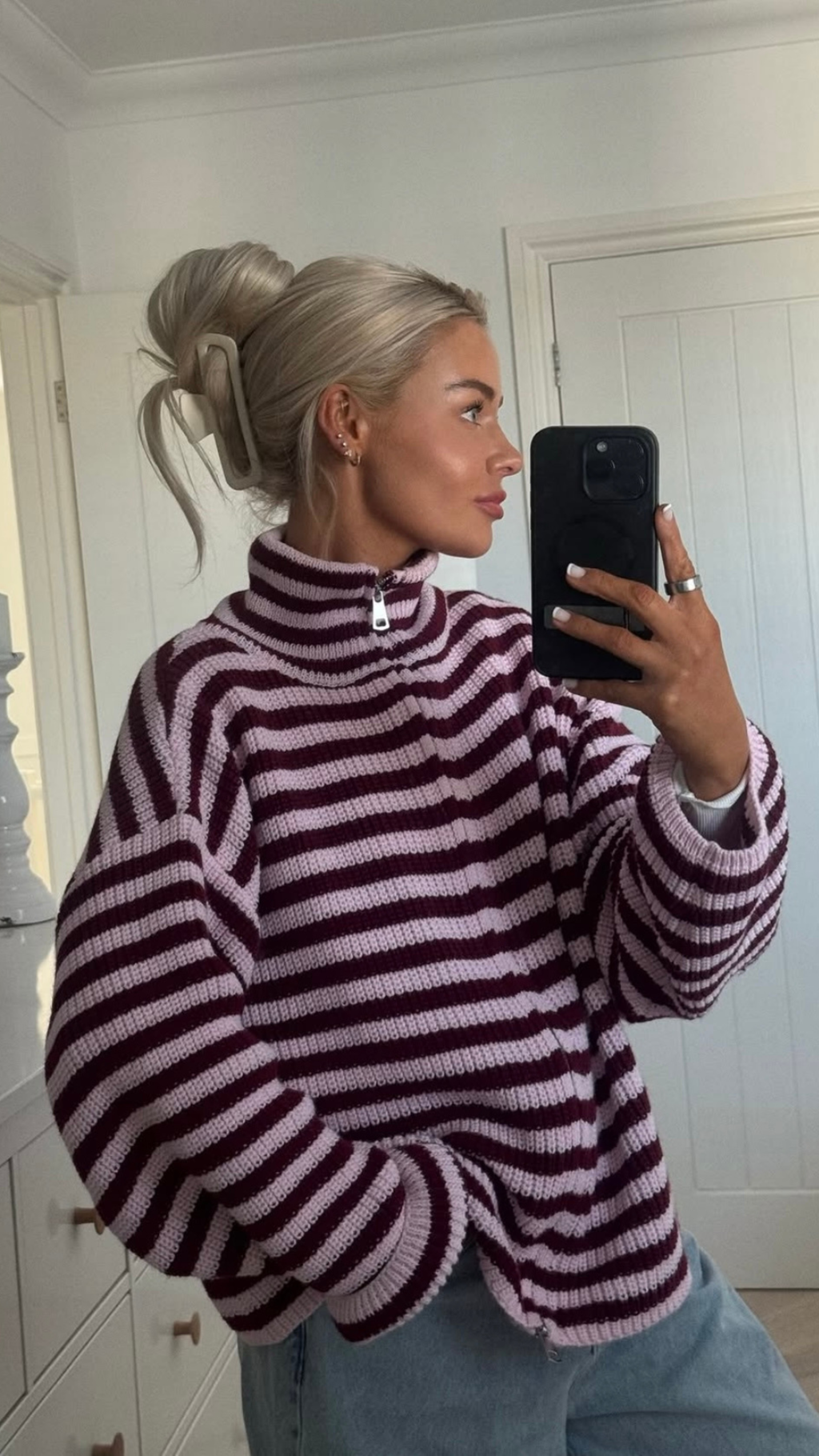 Brenna Striped Chunky Knit Sweater