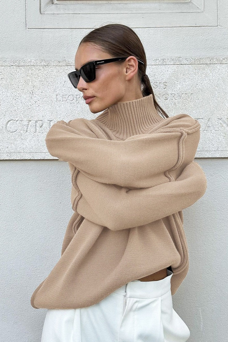 Turtleneck Sweater – Emilia Oversized Knit Jumper