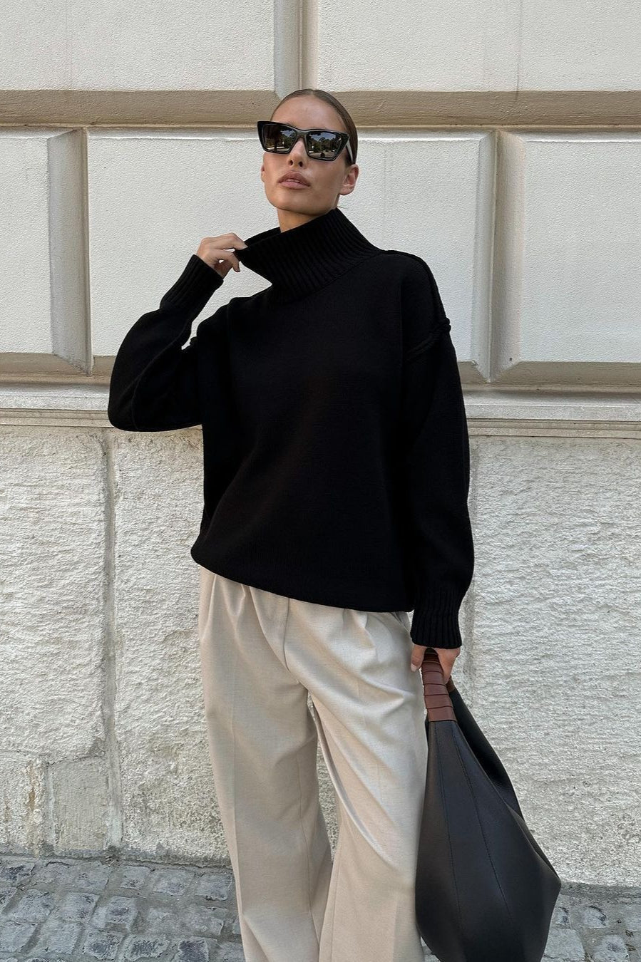 Turtleneck Sweater – Emilia Oversized Knit Jumper