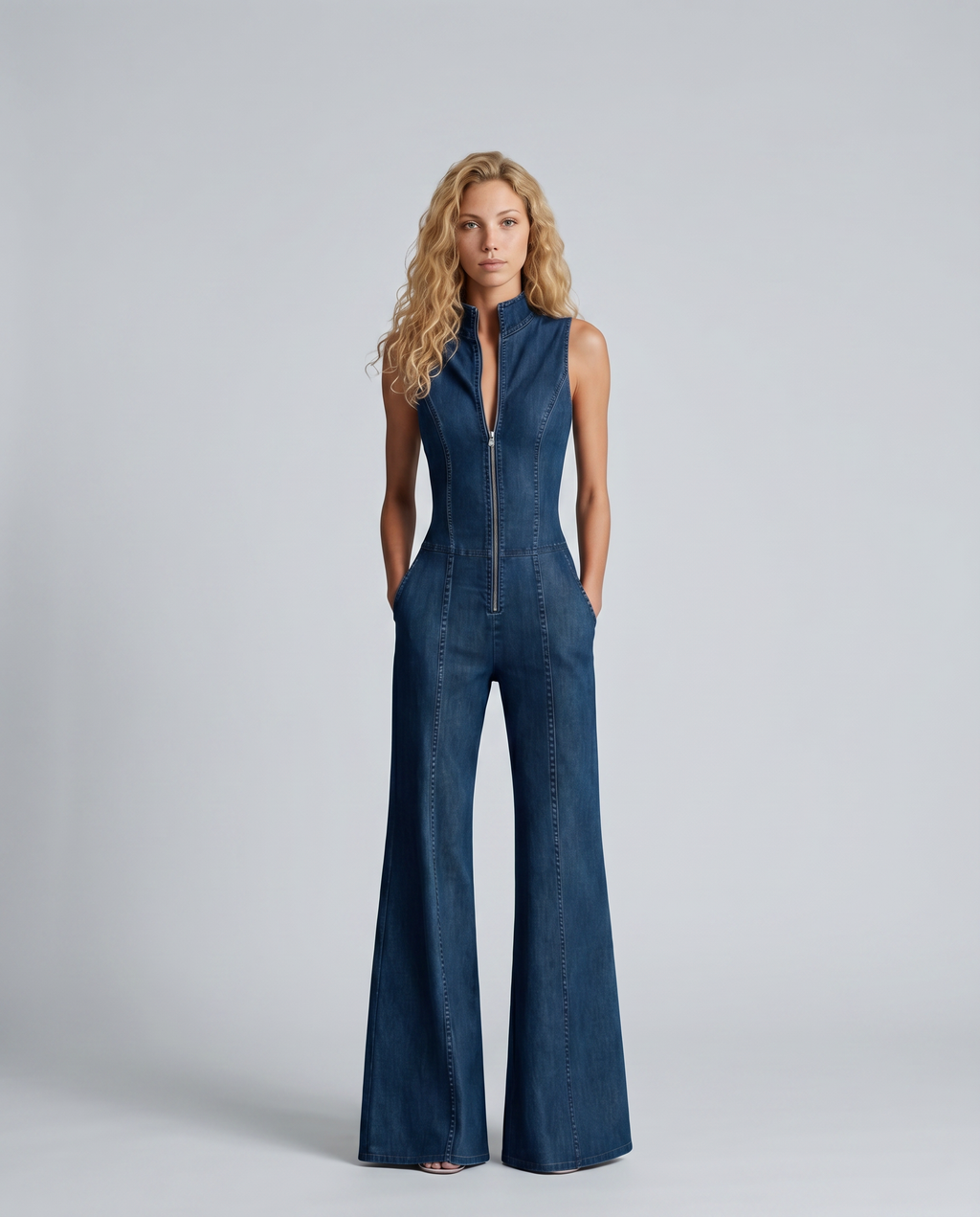 Dorthy Denim Flared Jumpsuit