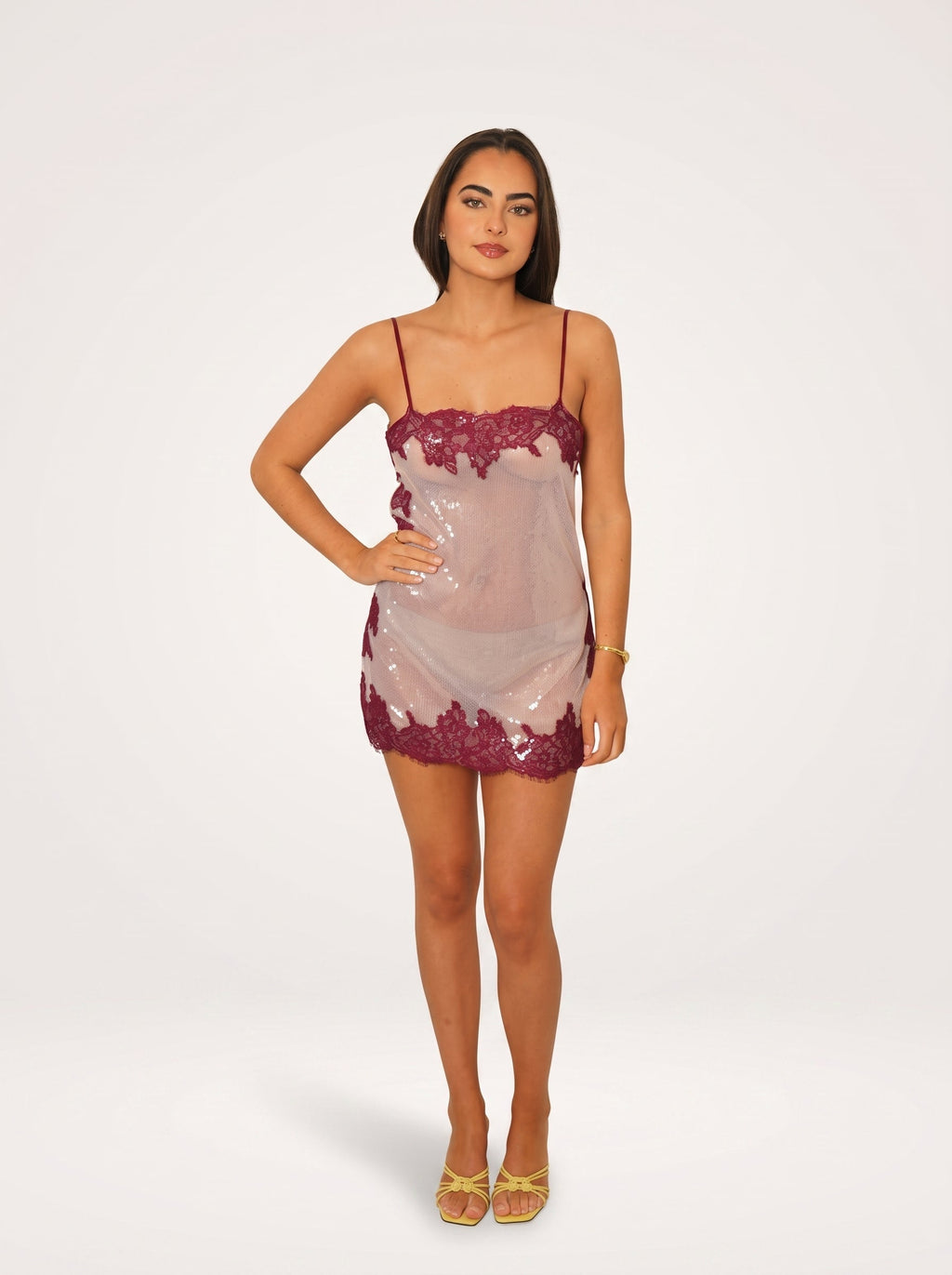 Seraphina Lace Sequin Mini Dress