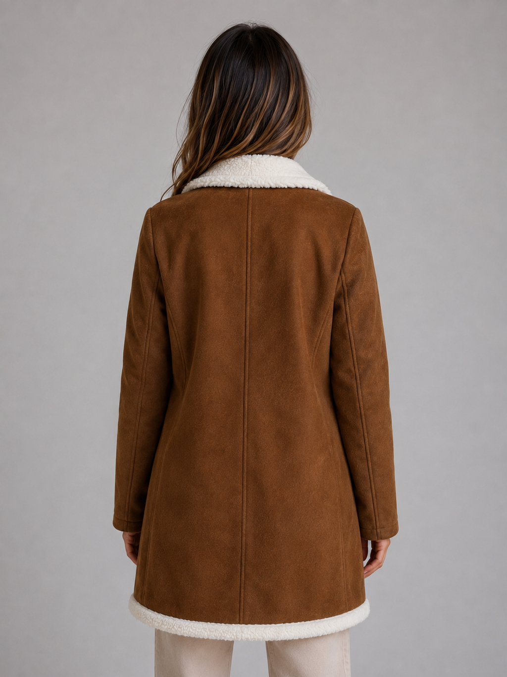 Vienna Longline Suede-Look Teddy Coat