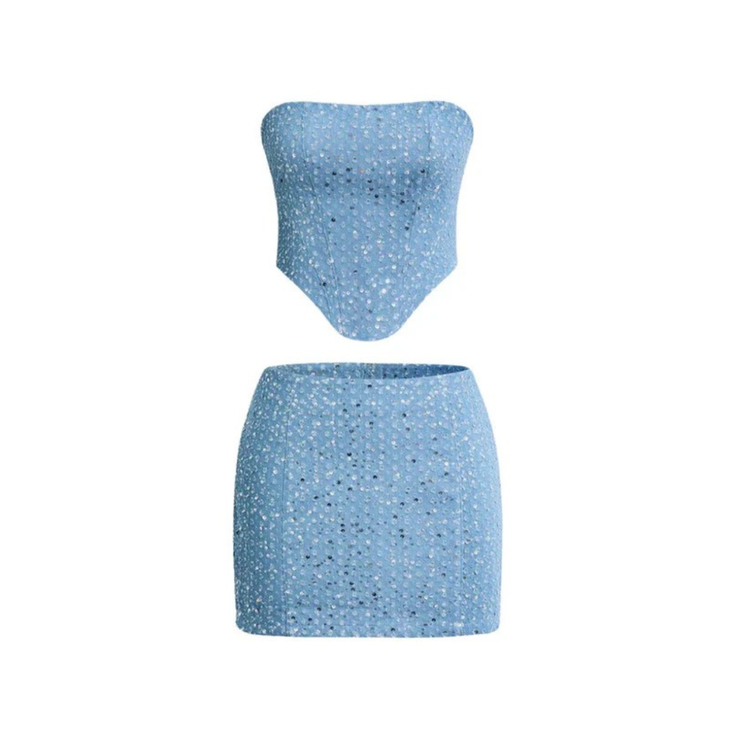 Eliana Sequin Two-Piece Skirt Set