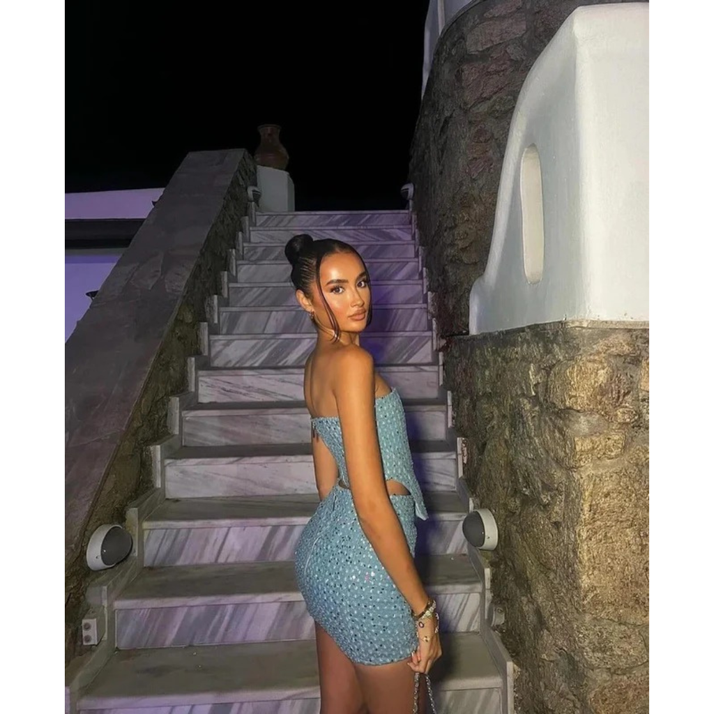 Eliana Sequin Two-Piece Skirt Set