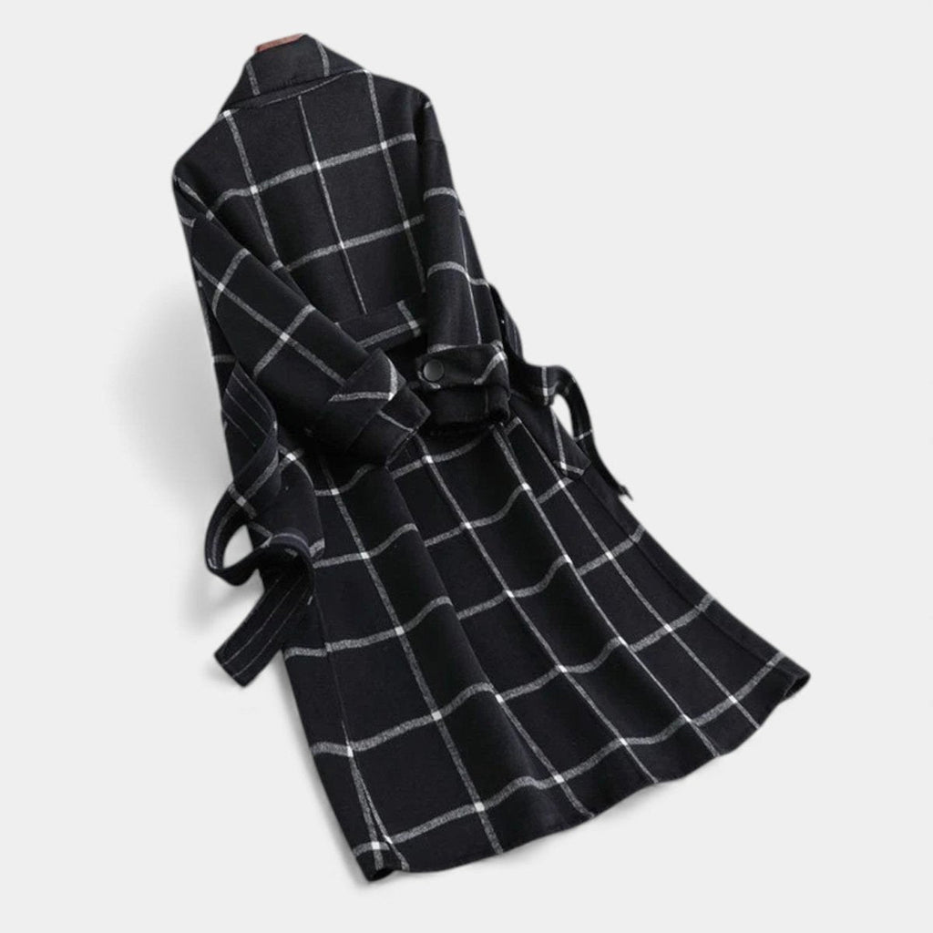 Adriana Plaid Winter Trench Coat