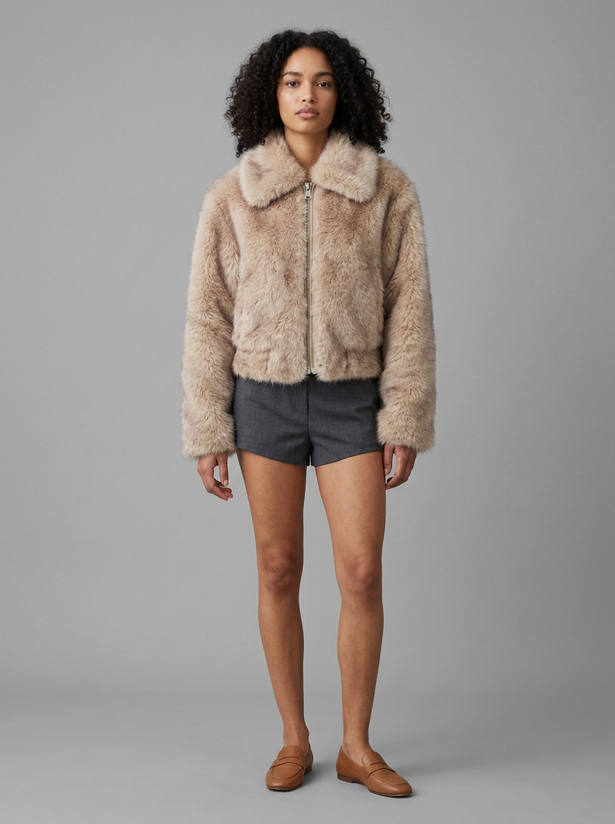 Faux Fur Jacket – Ava Cropped