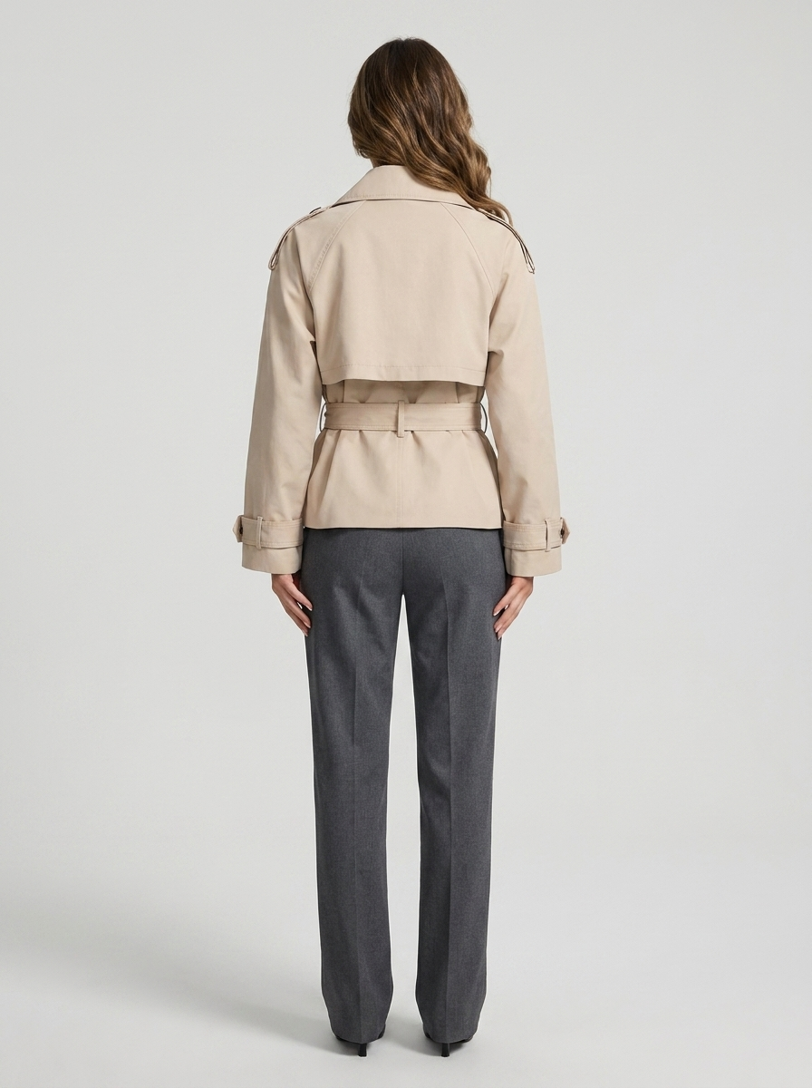 Camille Funnel Neck Trench Coat