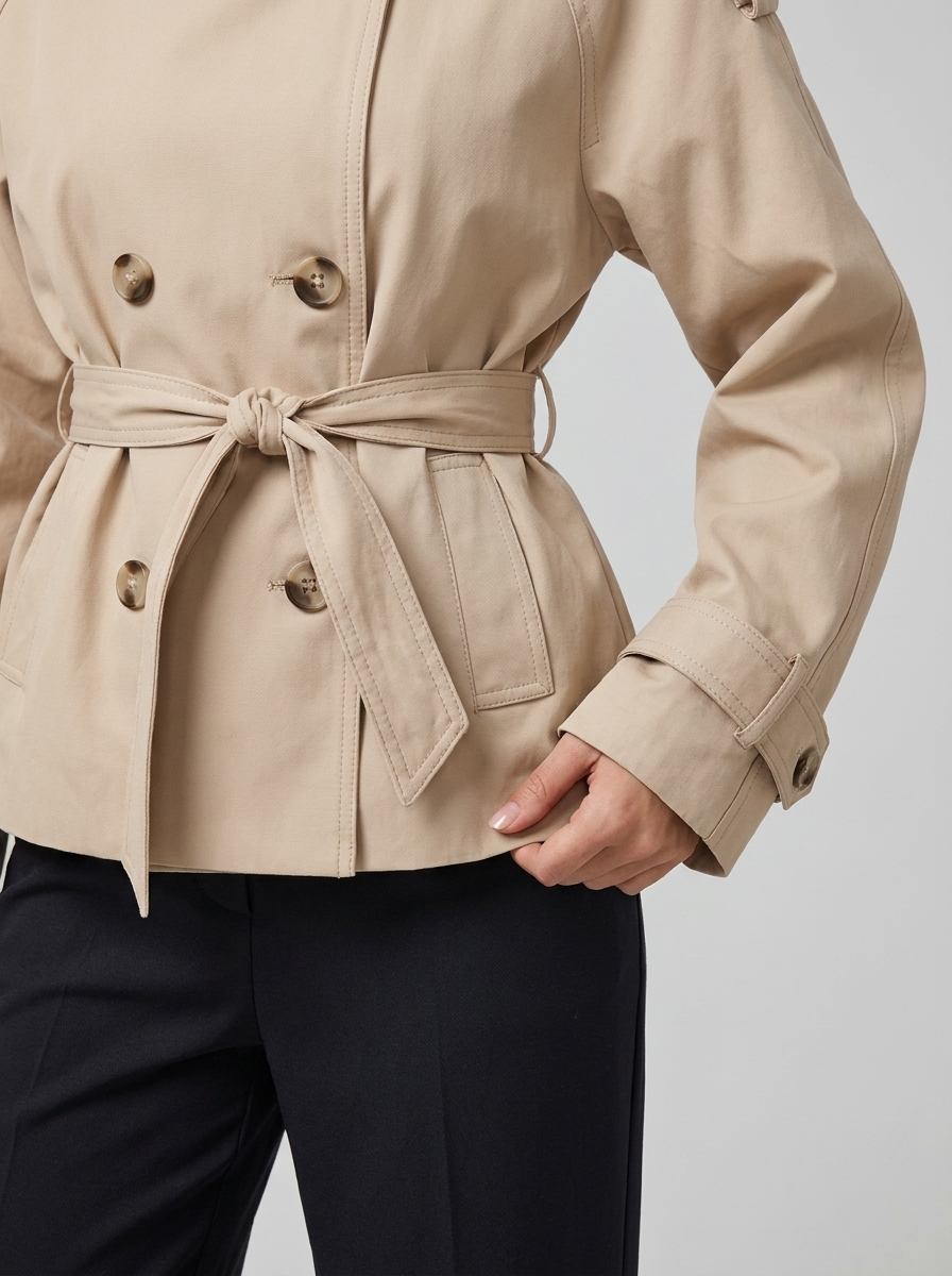 Camille Funnel Neck Trench Coat