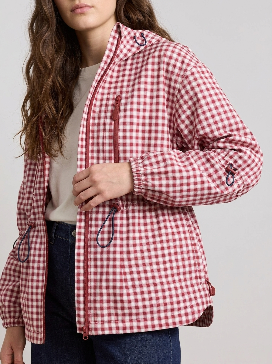 Amelia Waterproof Check Raincoat