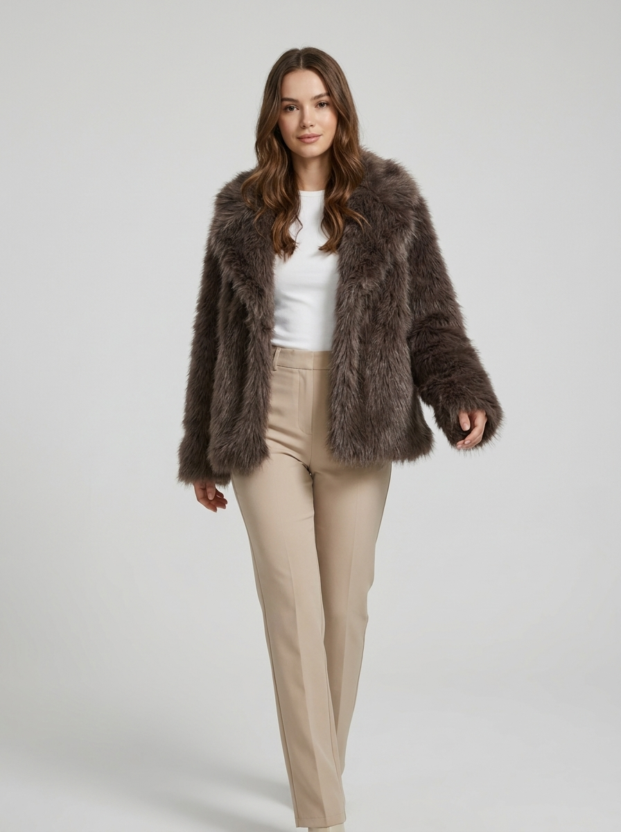 Women's Faux Fur Coat – Alessia Winter Faux Fur Jacket