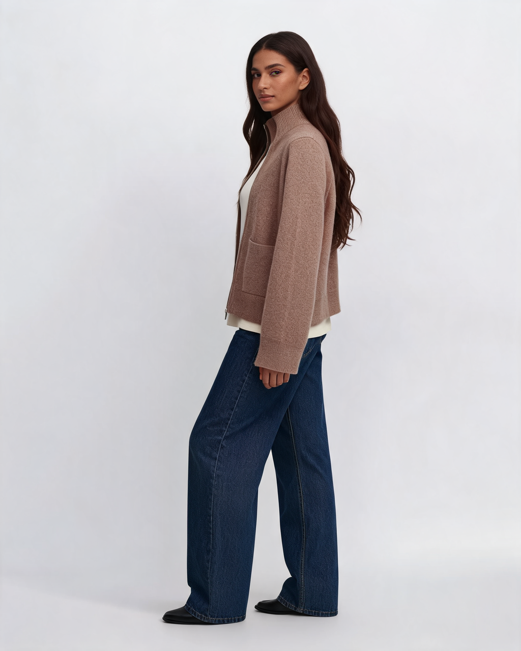 Knit Cardigan – Emilia Zip Front Sweater