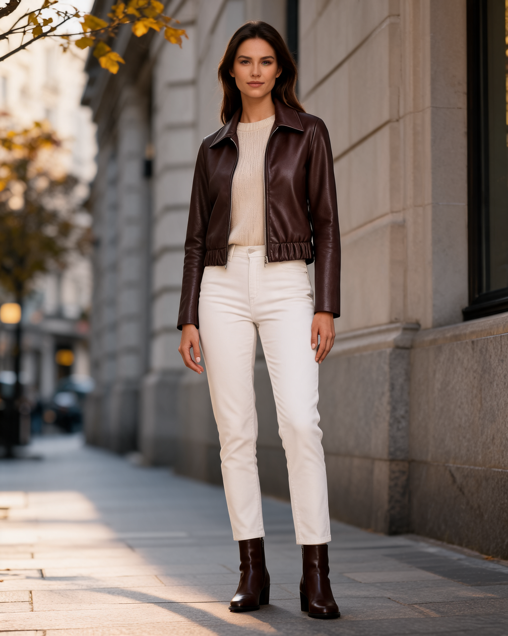 Alessia Leather Look Cropped Jacket