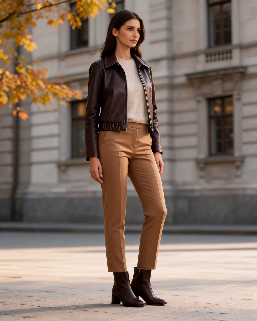 Alessia Leather Look Cropped Jacket