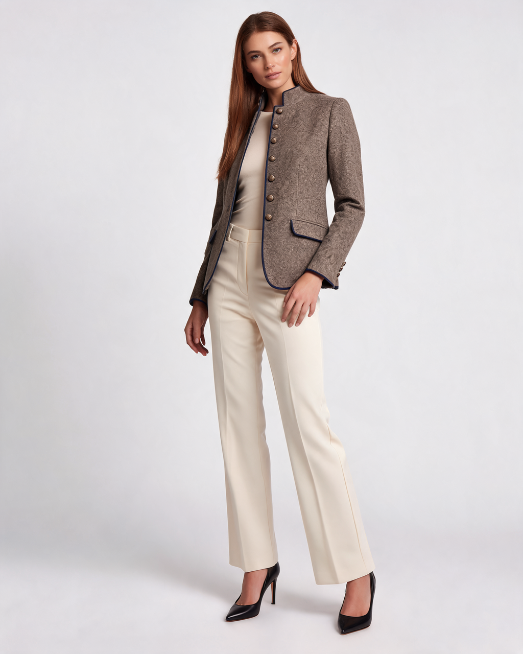 Valentina Tailored Stand Collar Blazer