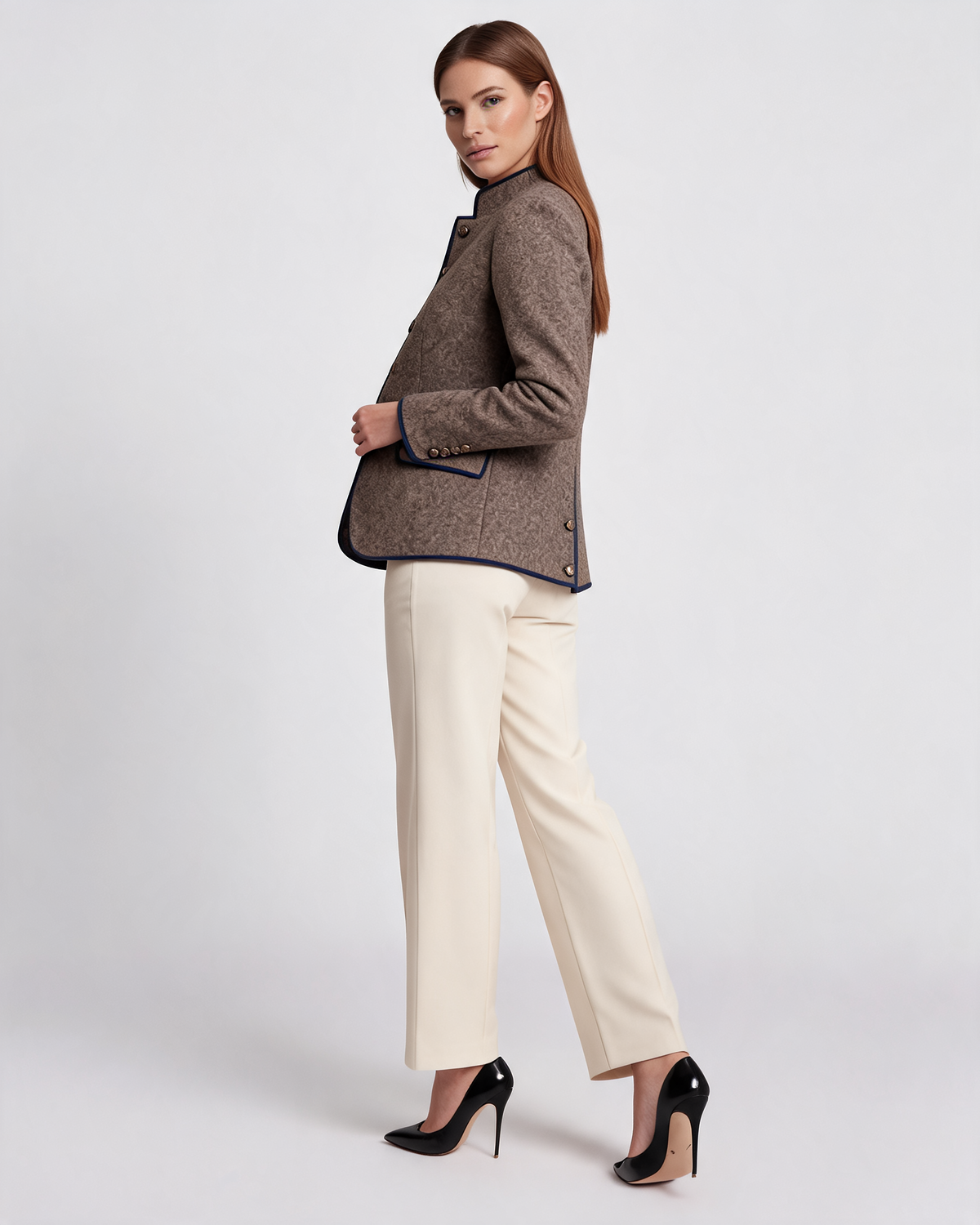 Valentina Tailored Stand Collar Blazer