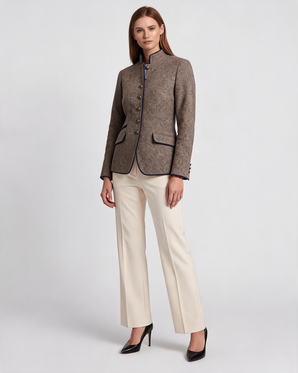 Valentina Tailored Stand Collar Blazer