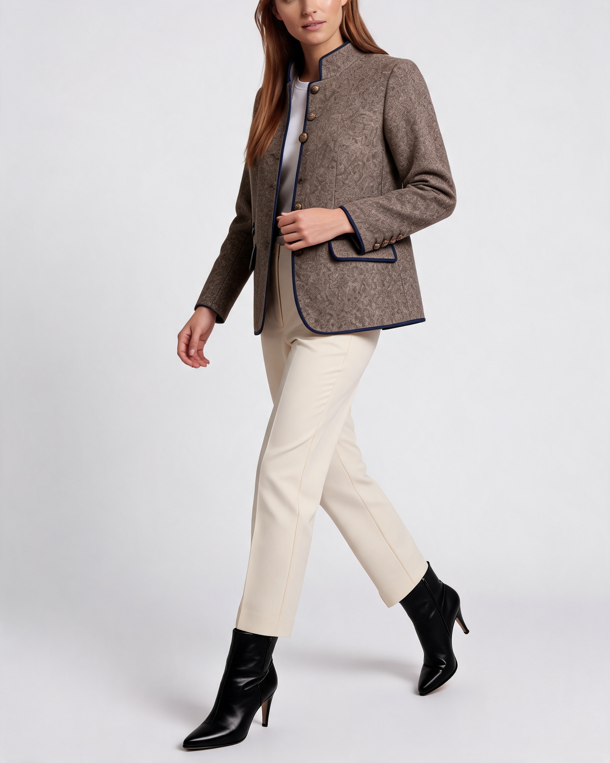 Valentina Tailored Stand Collar Blazer