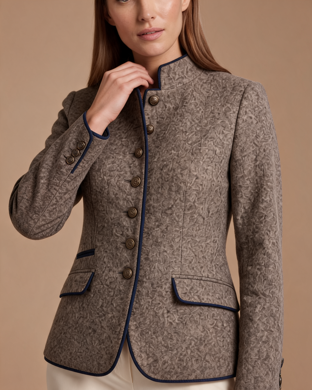 Valentina Tailored Stand Collar Blazer