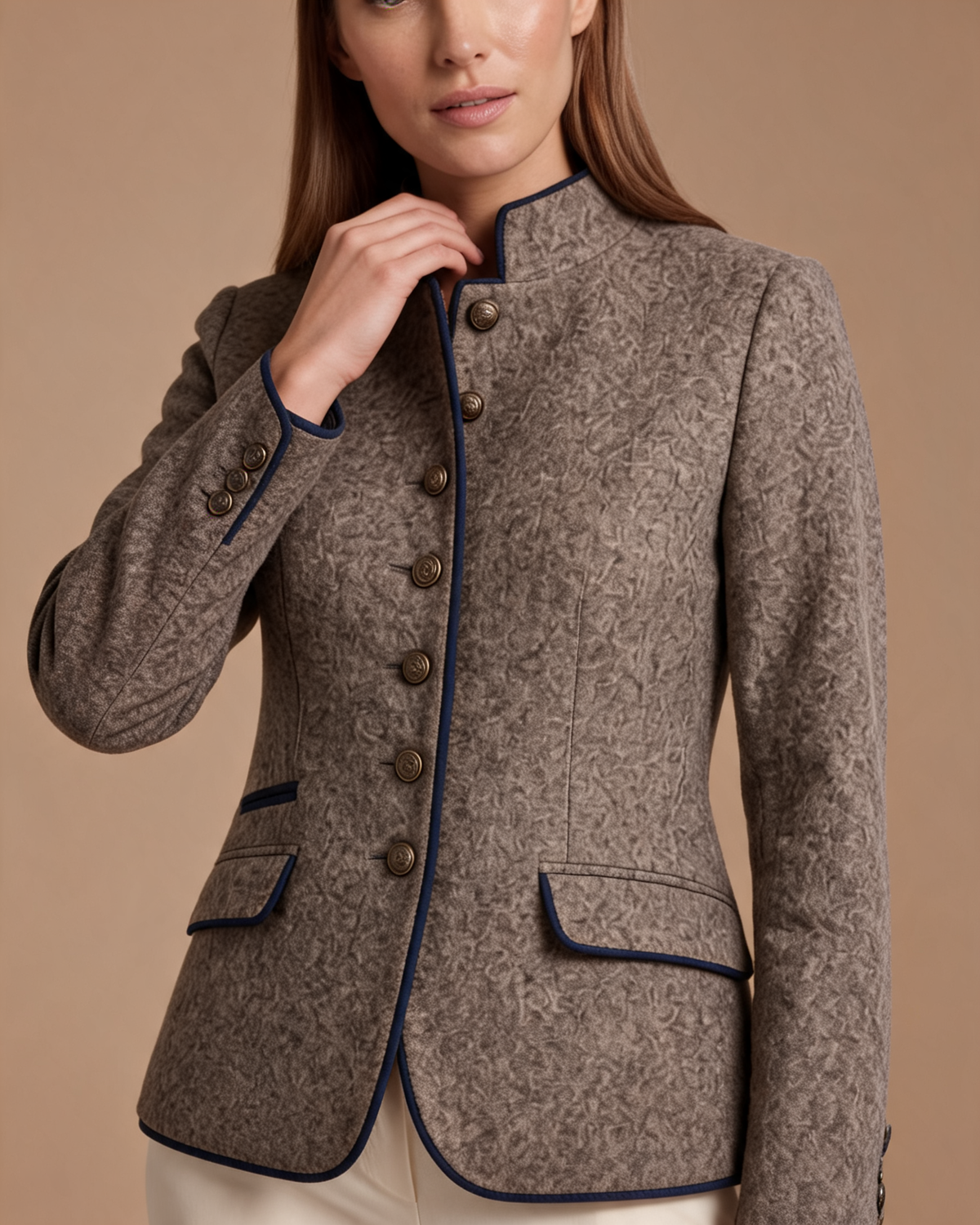 Valentina Tailored Stand Collar Blazer