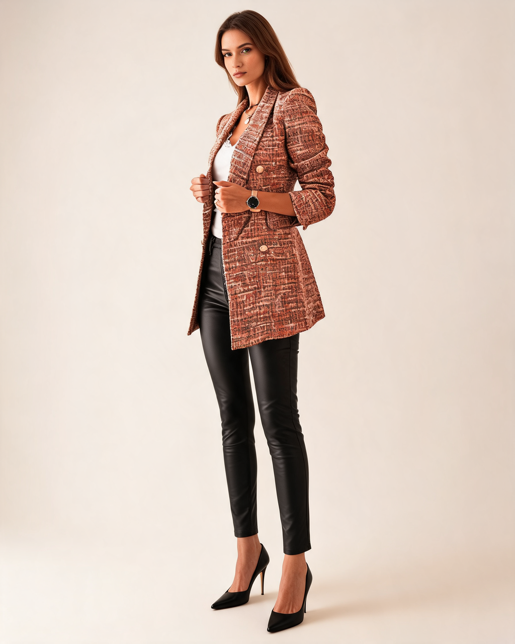 Camille Tweed Tailored Blazer