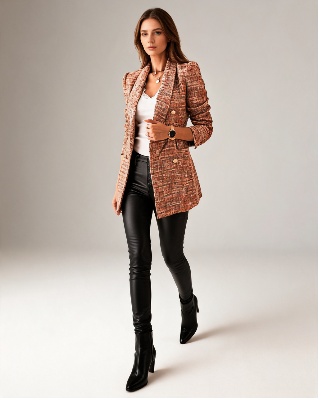 Camille Tweed Tailored Blazer