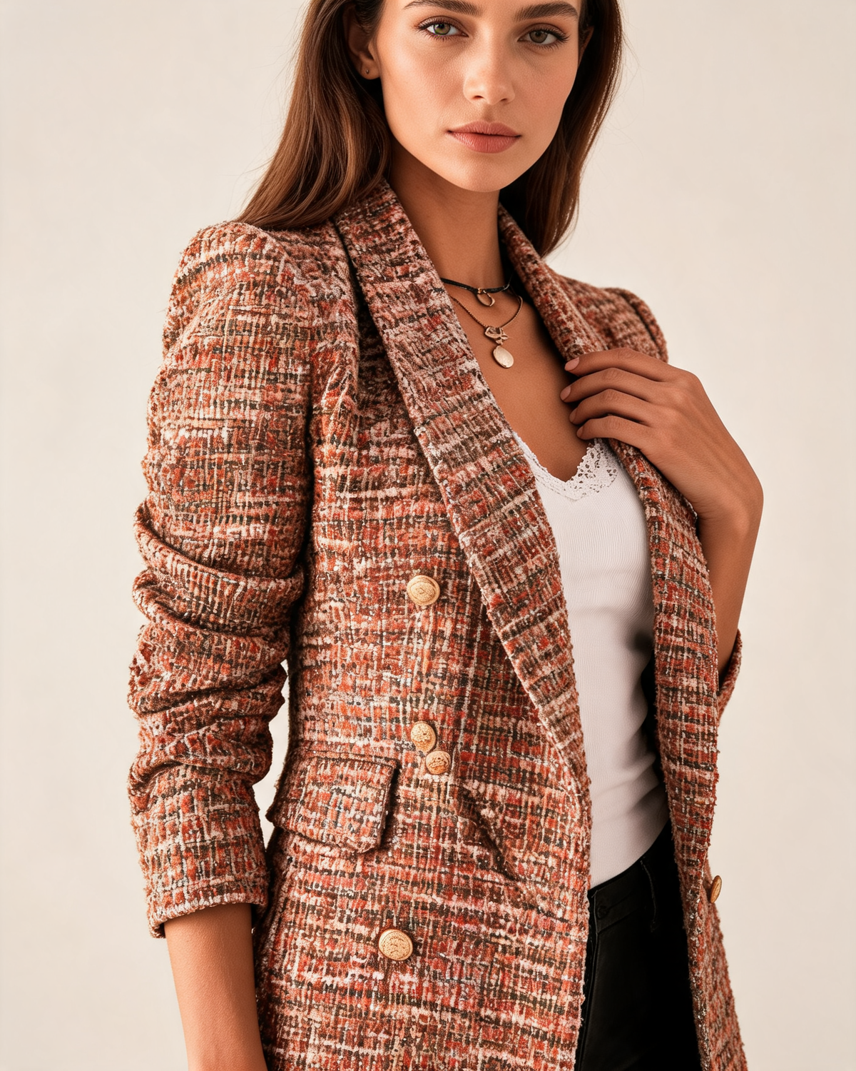 Camille Tweed Tailored Blazer