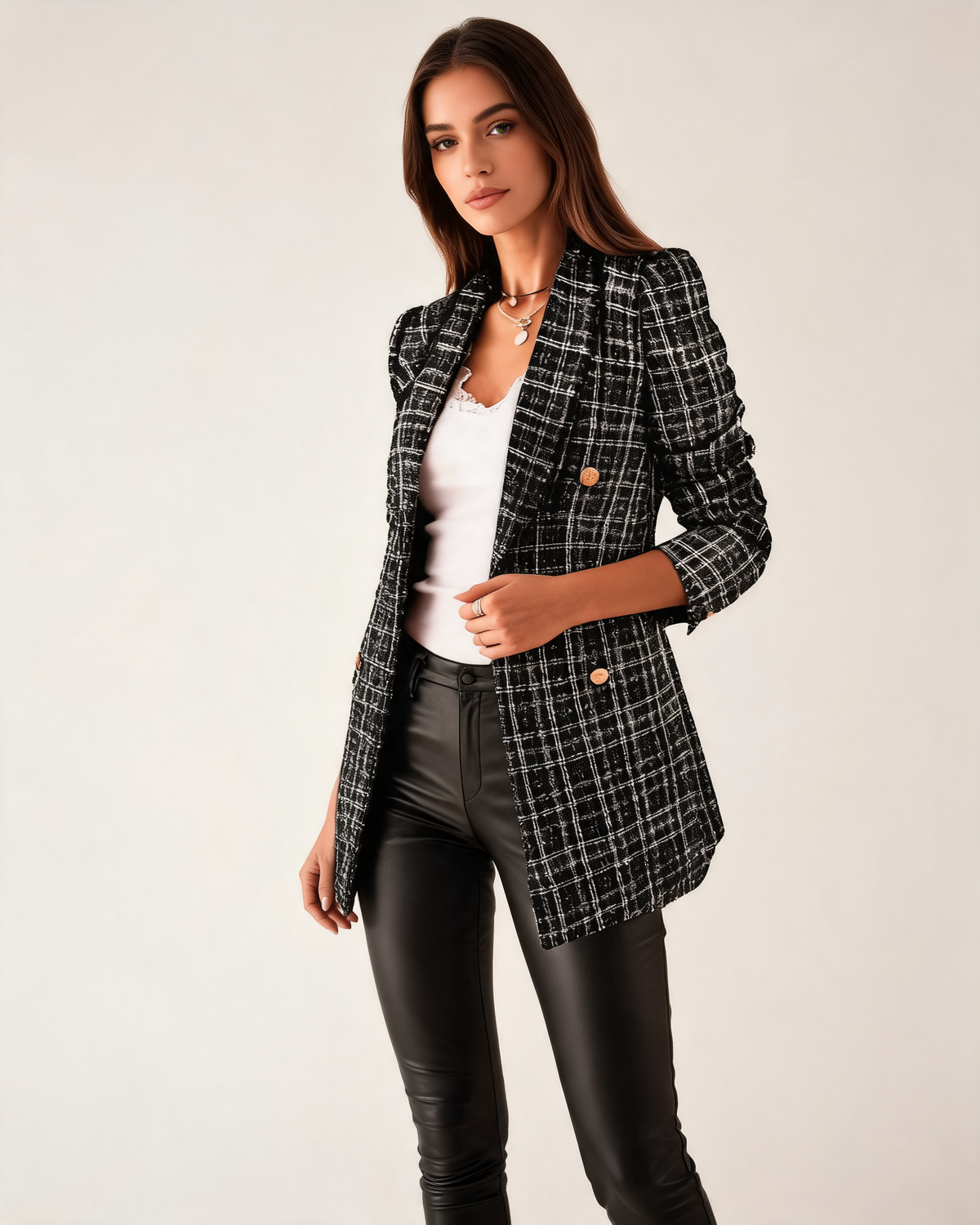 Camille Tweed Tailored Blazer