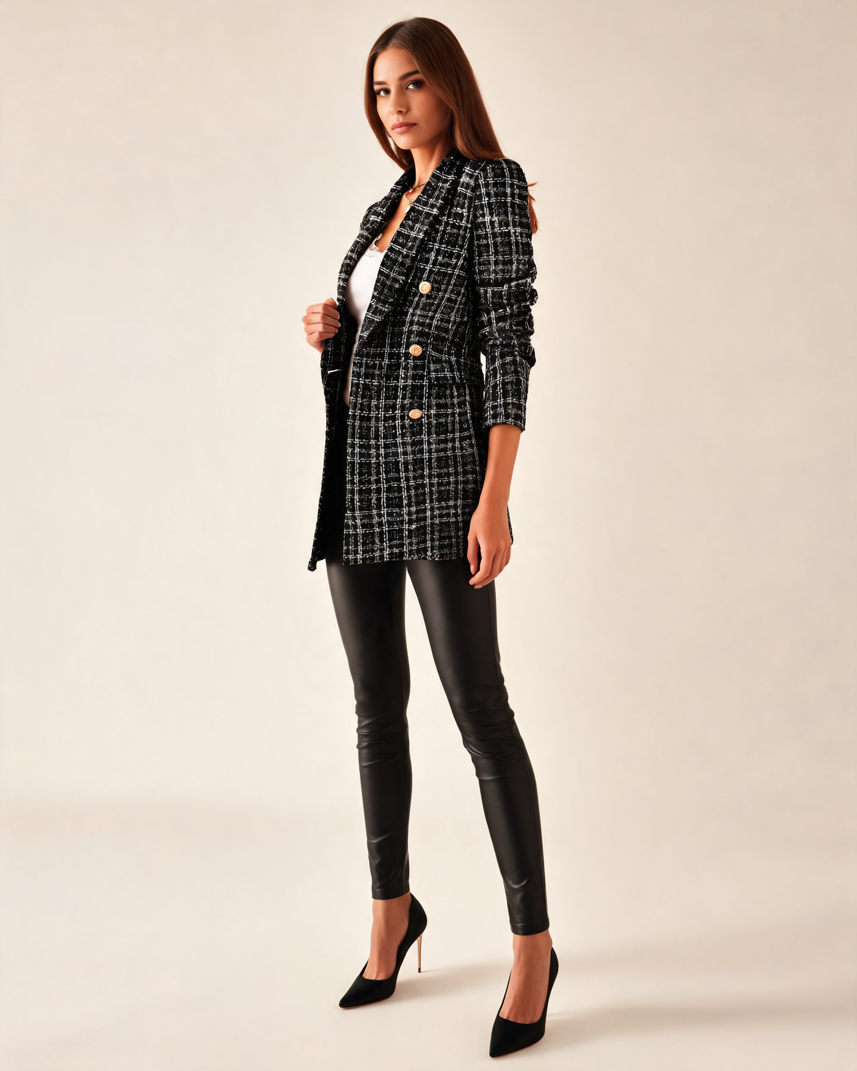 Camille Tweed Tailored Blazer