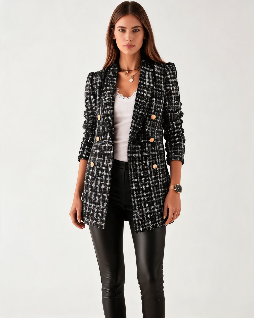 Camille Tweed Tailored Blazer