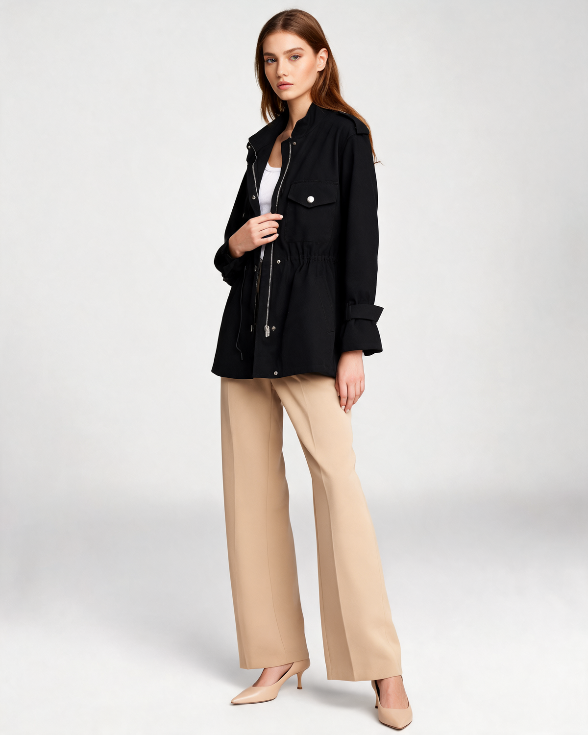 Amelie Wool Blend Belted Overcoat
