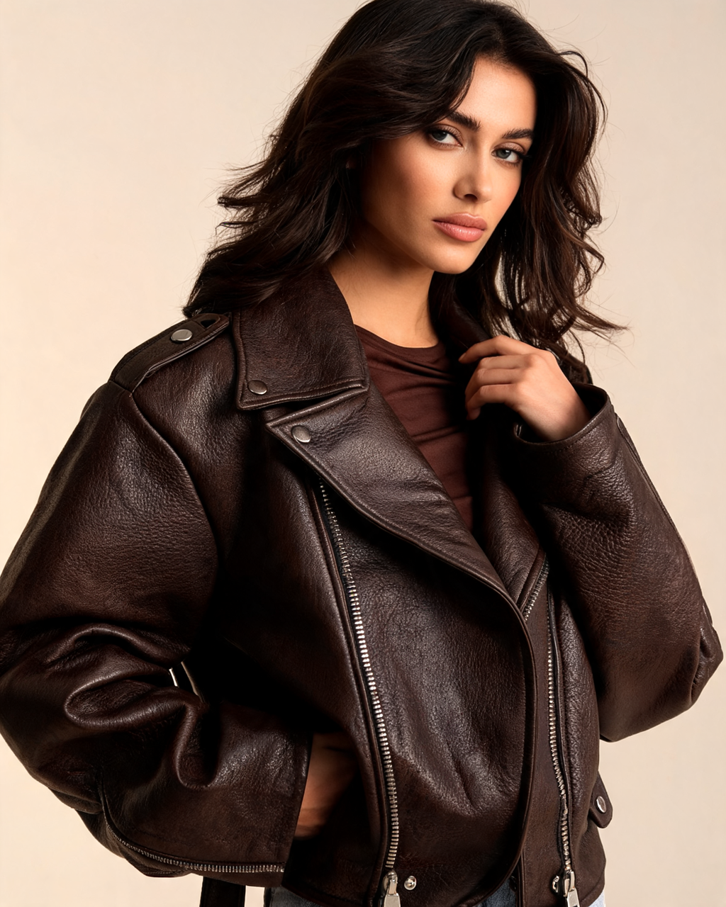 Regina Oversized Moto Jacket