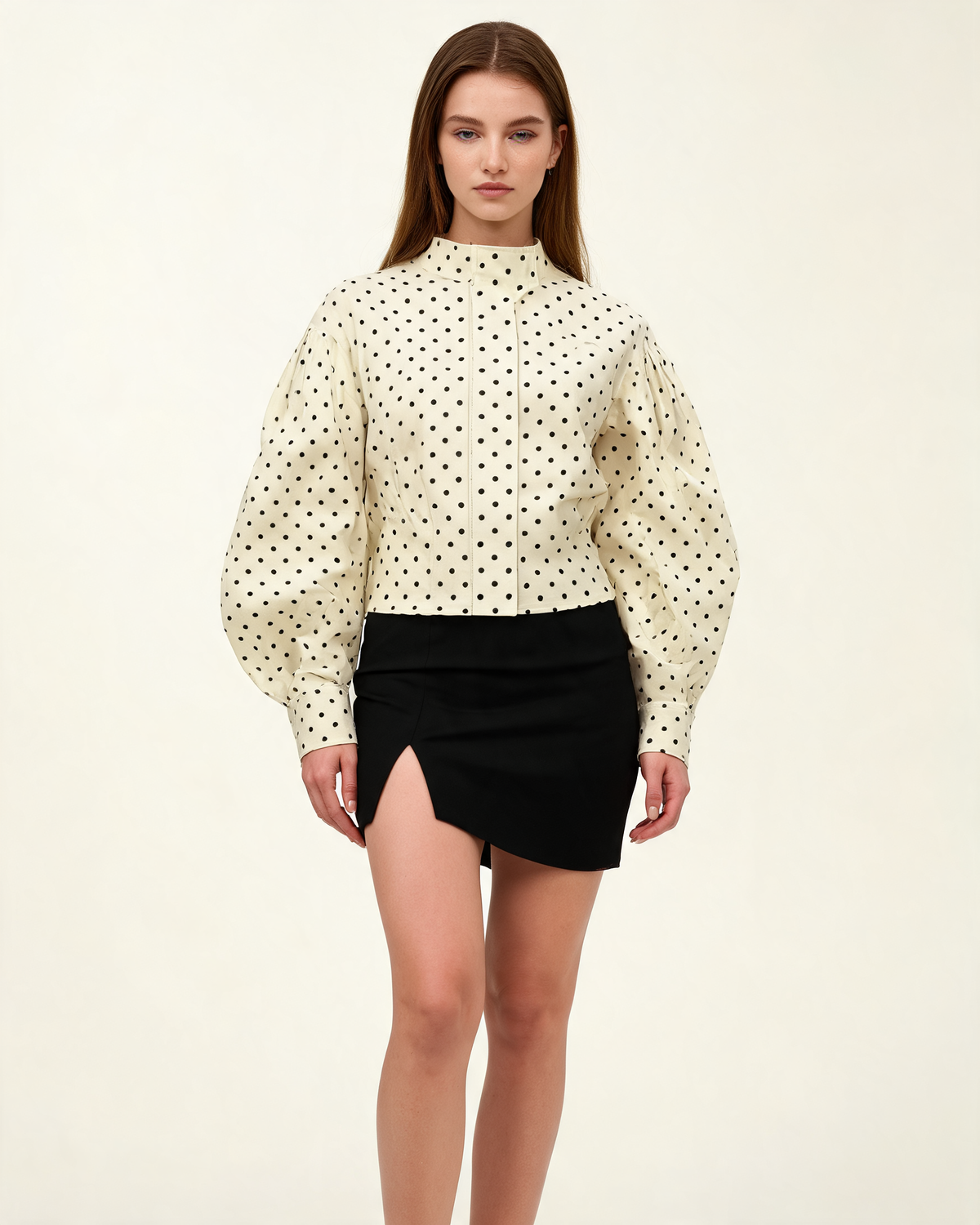 Krista Polka Dot Puff Sleeve Jacket