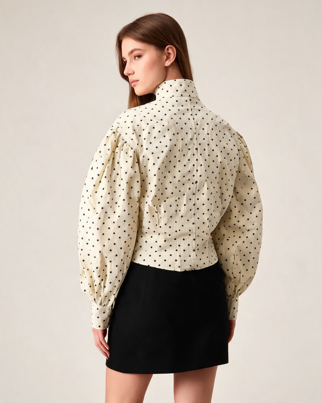 Krista Polka Dot Puff Sleeve Jacket