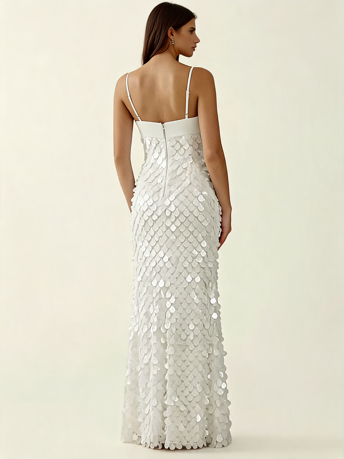 White 3D Floral Lace Formal Dress