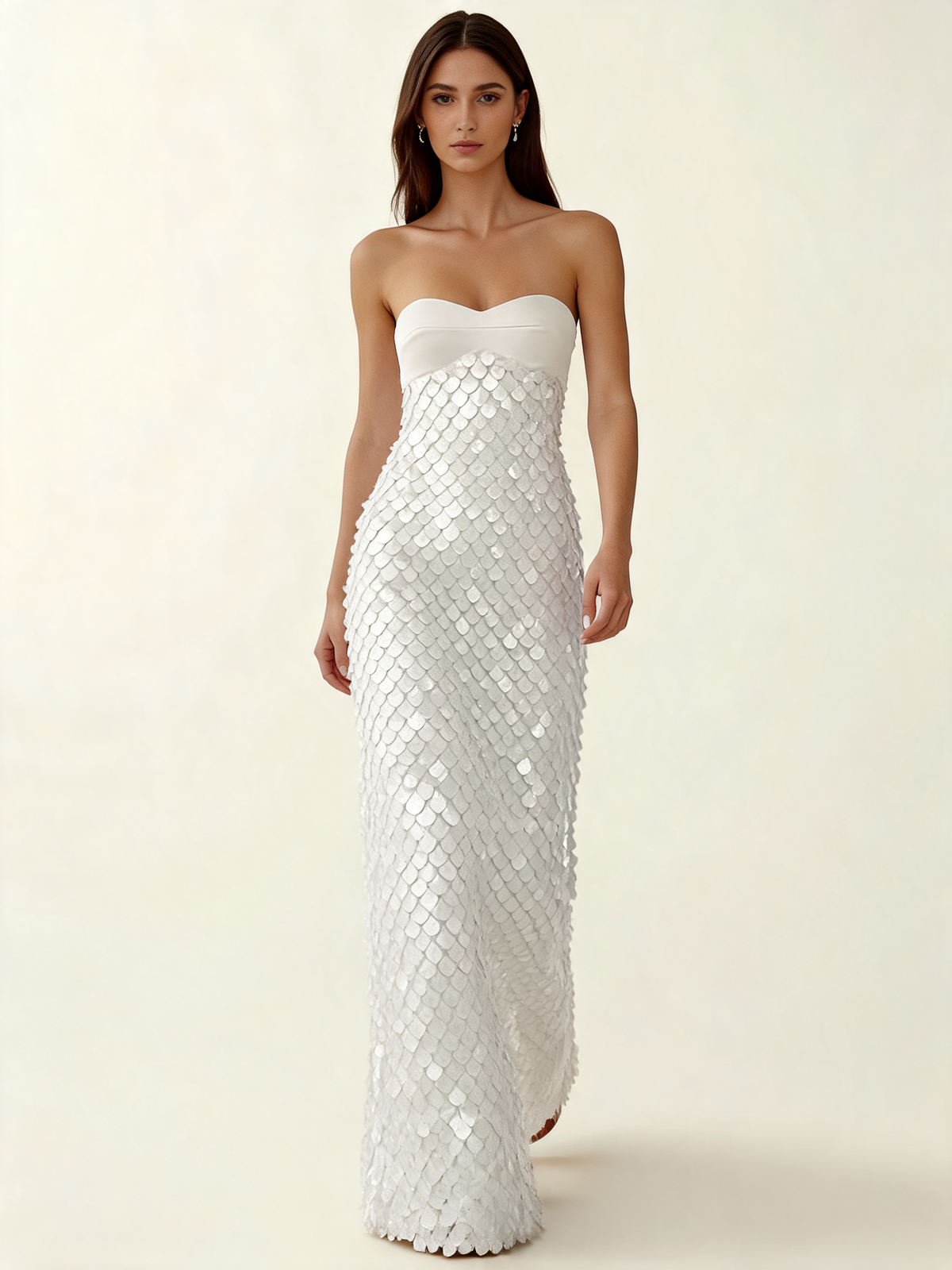 White 3D Floral Lace Formal Dress