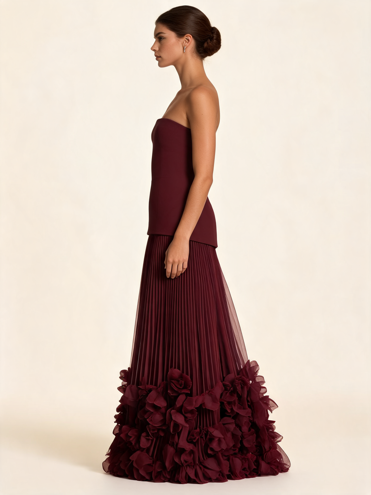 Cherry Red Strapless Corset Formal Gown