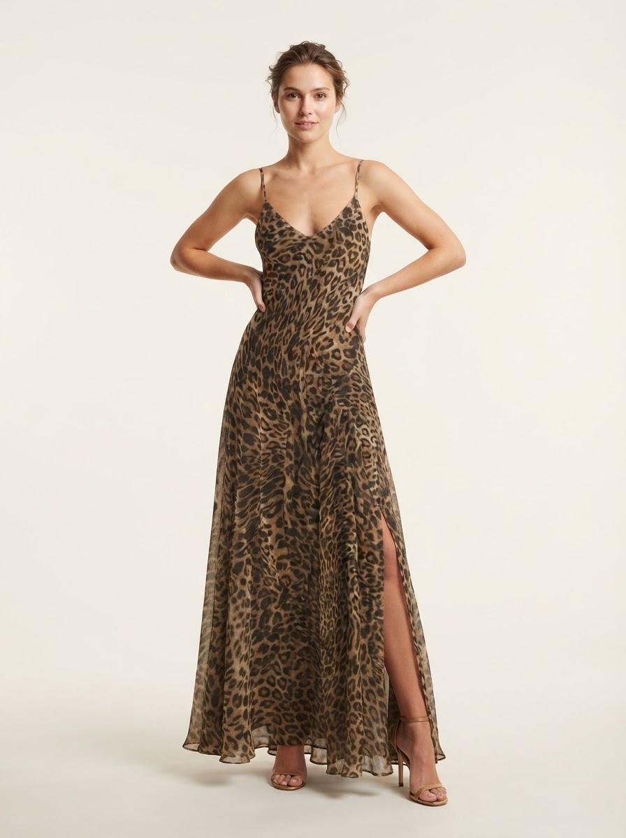 Zuri Leopard Tulle Maxi Dress